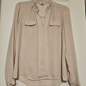 Candie's Blush Pink Blouse with Embellished Collar